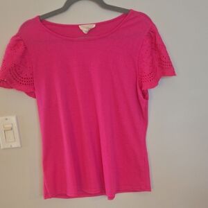 Womens Cap Sleeve Flowy Top Fushia Sz Med